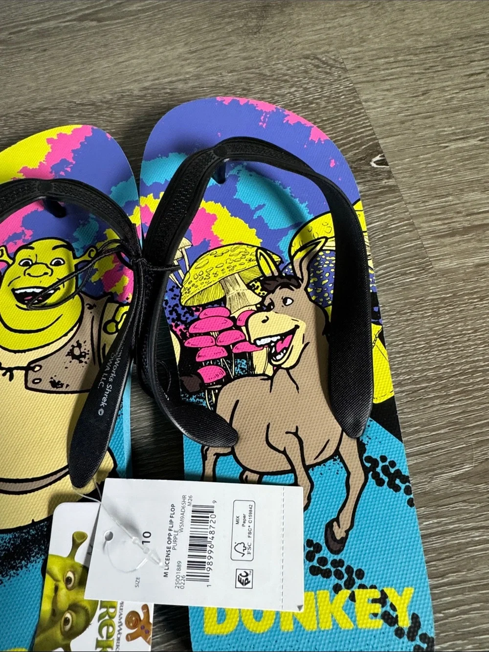 Shrek & Donkey Men or Women' Flip Flops - Bright Multi